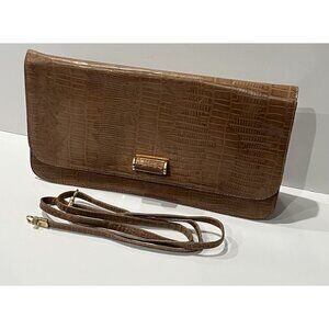 Vintage Tribout Croc Embossed Genuine Leather Clutch – New – Made in USA